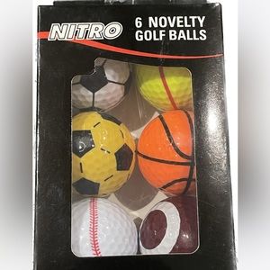 Nitro Assorted Novelty Golf Balls 6pc. Training Sports Gift Practice Driving NWT